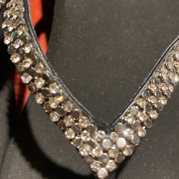 Black Crystal and Metal Studs Sparkling Platform Sandals - Picture 12 of 14